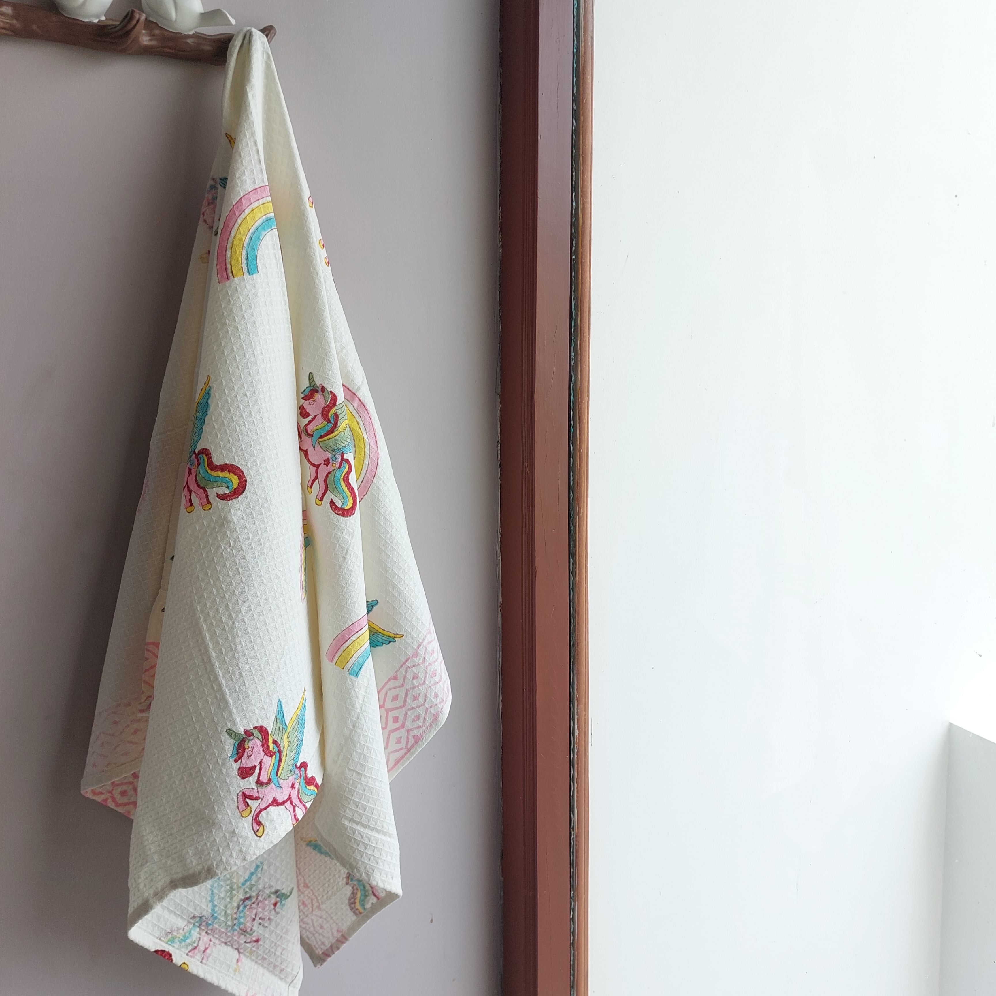 Rainbow Unicorn - Cotton Waffle Kids Towel