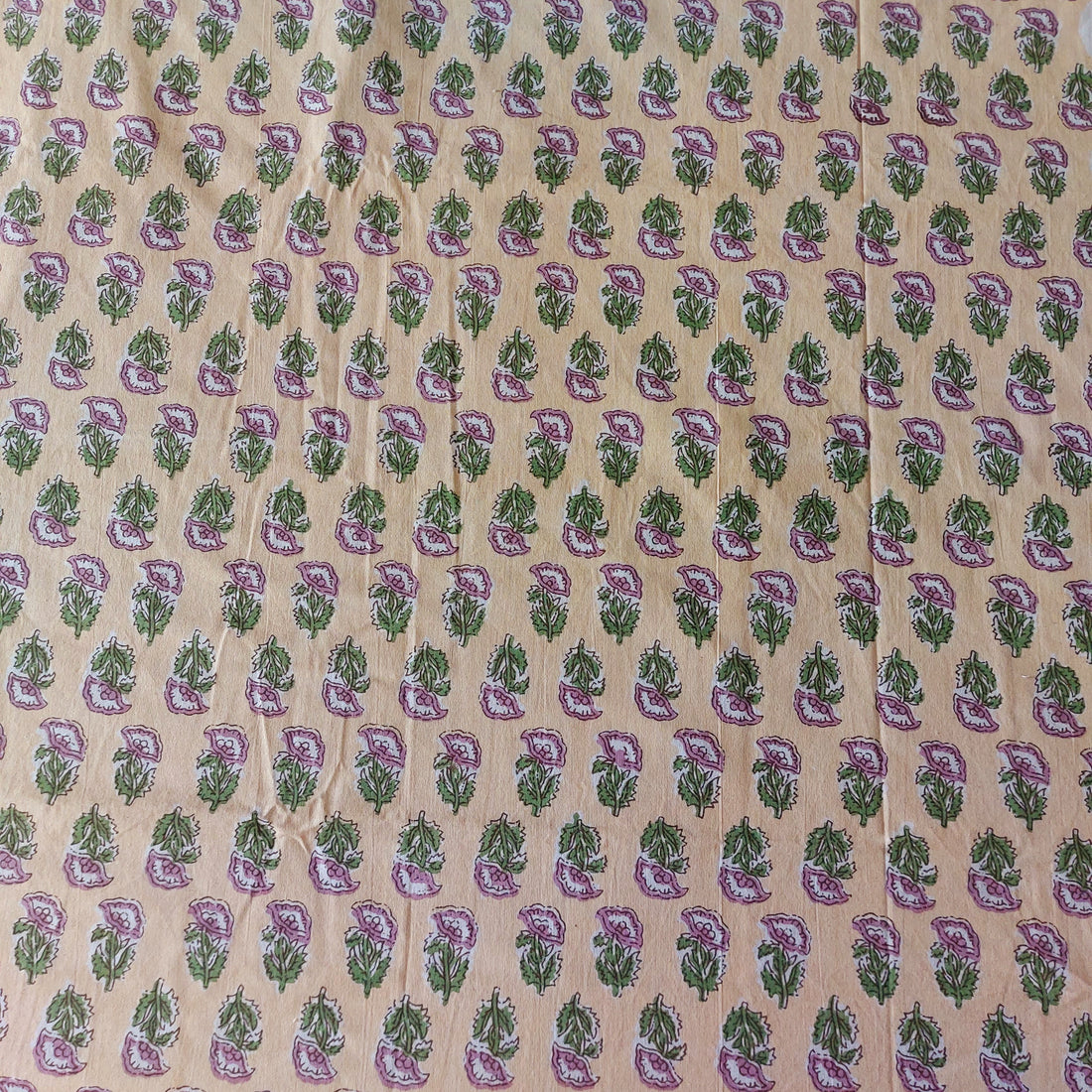 Mini Pink Flowers- 100% Cotton Handblock screen print Bedsheet Set