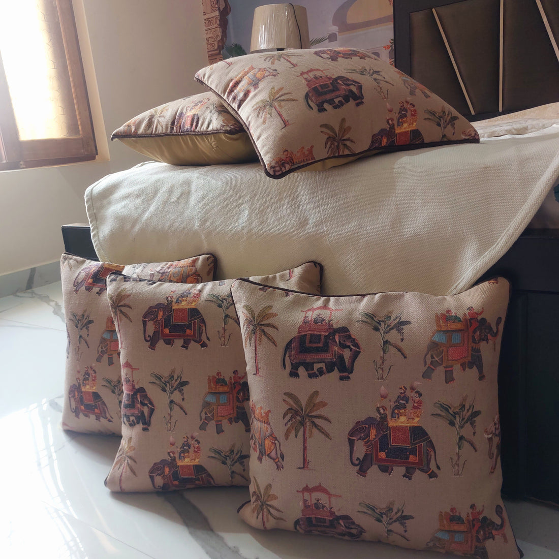 Royal Garden - Set of 5  Printed Cushion Covers