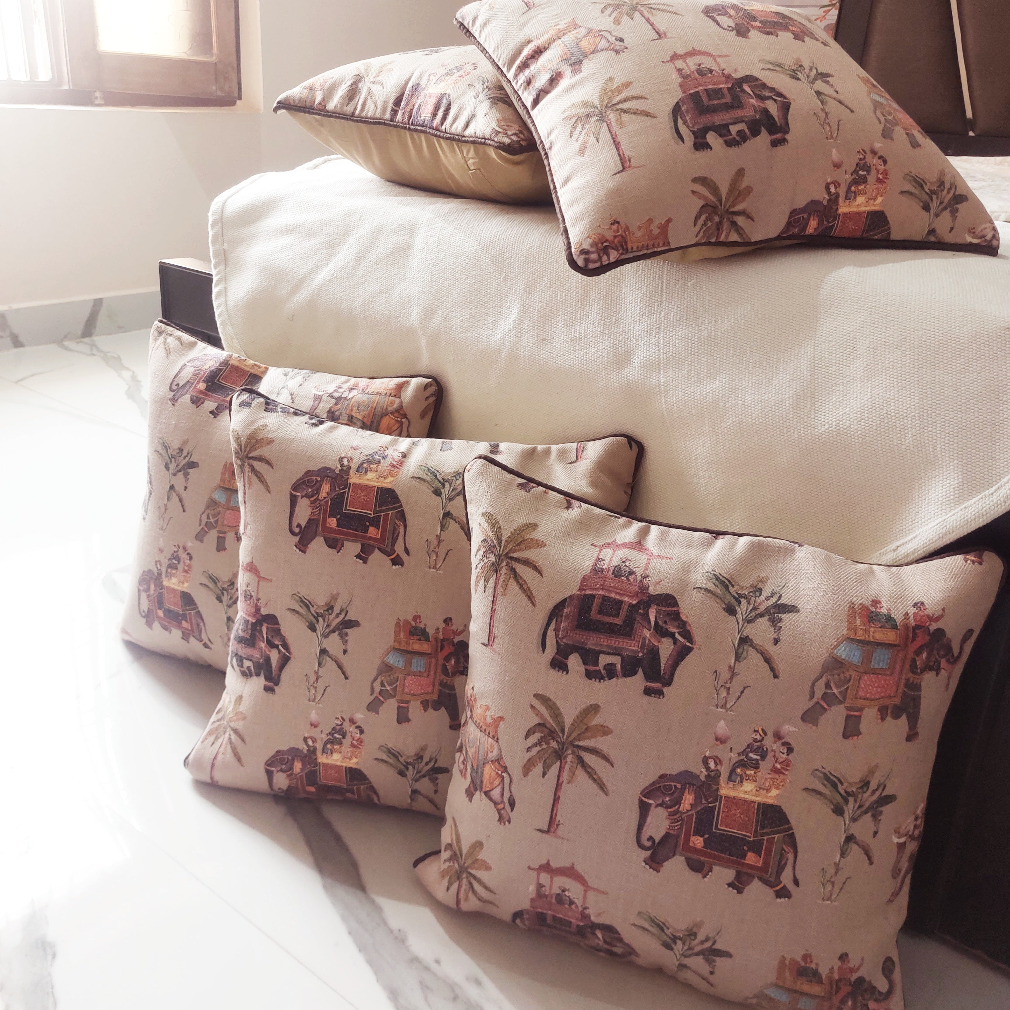Royal Garden - Set of 5  Printed Cushion Covers