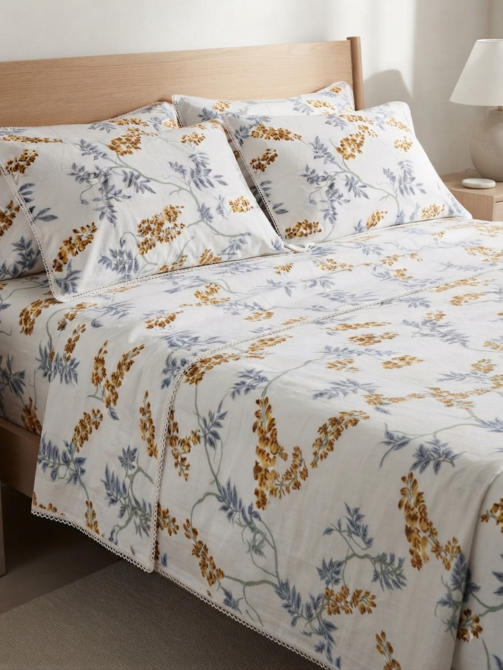 Autumn Vine Heritage - 100% Cotton printed Bedsheet Set