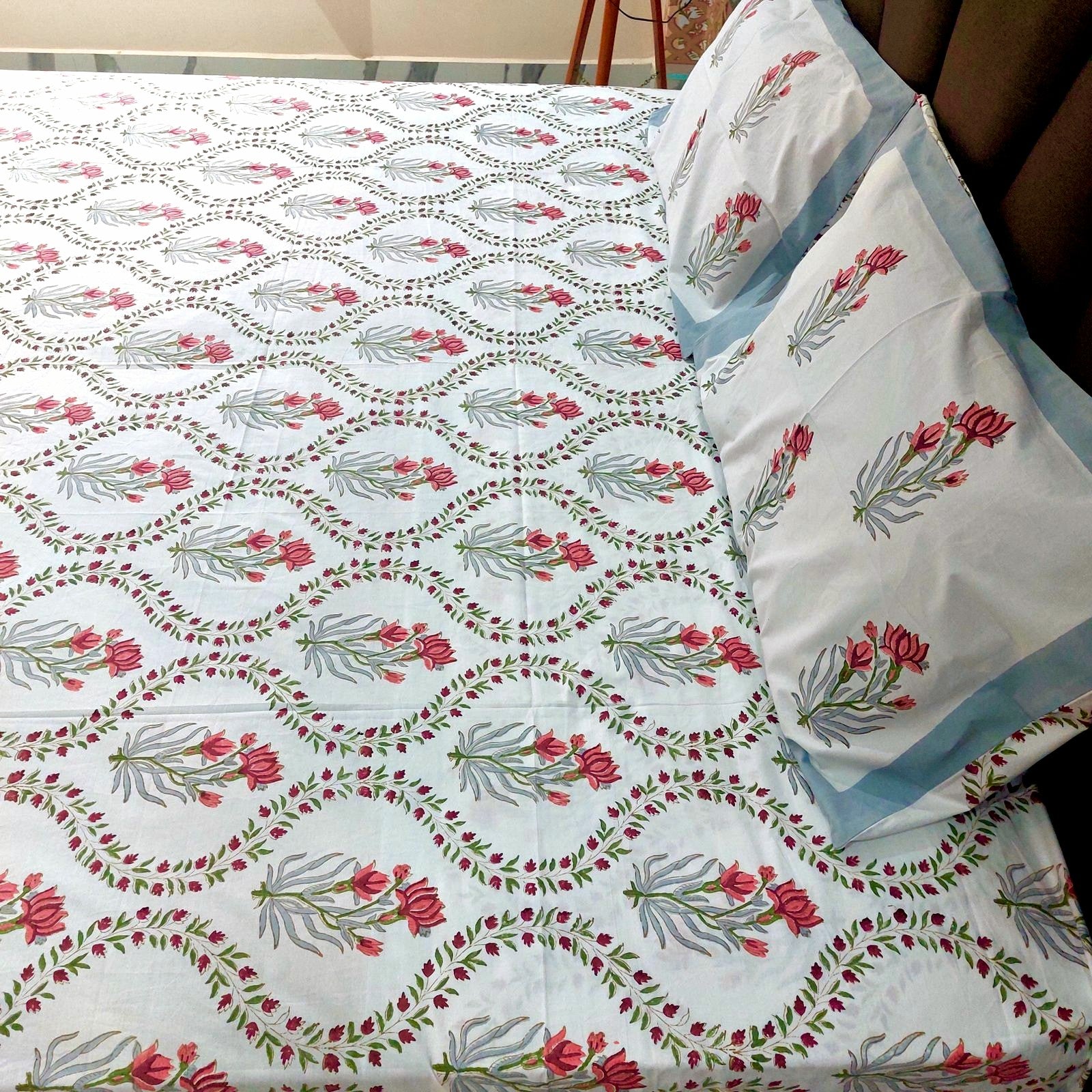 Lotus Wave - Percale Cotton Bedsheet Set