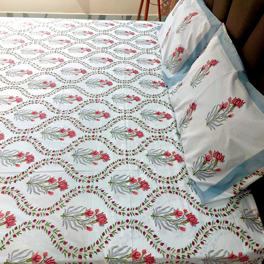 Lotus Wave - Percale Cotton Bedsheet Set