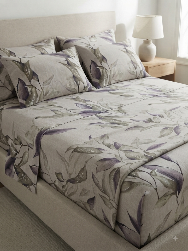 Grunge Leaf - pure Cotton Bedsheet Set