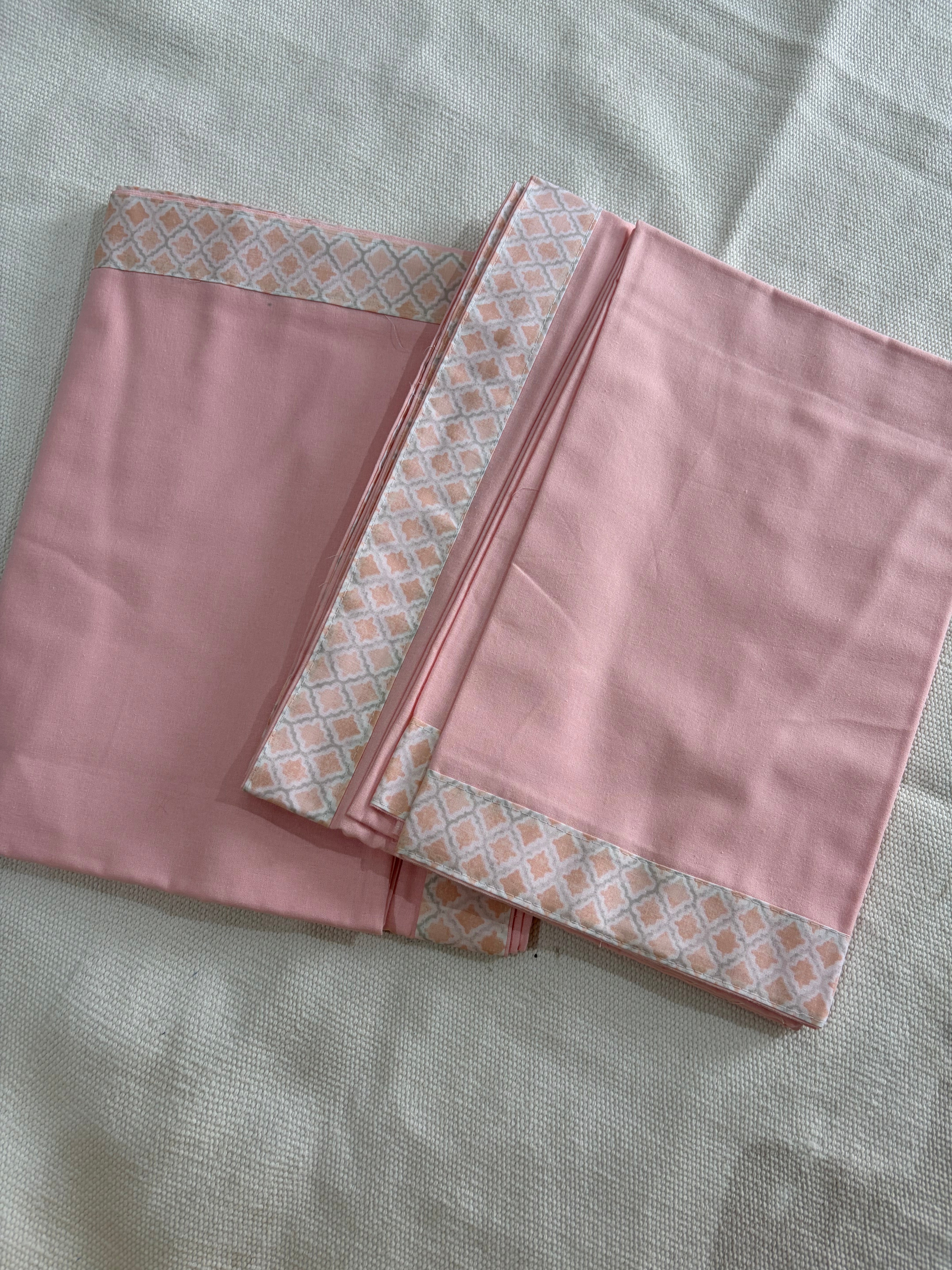 Blush Pink - Set of 2 plain Chadar / Single Layer Dohar