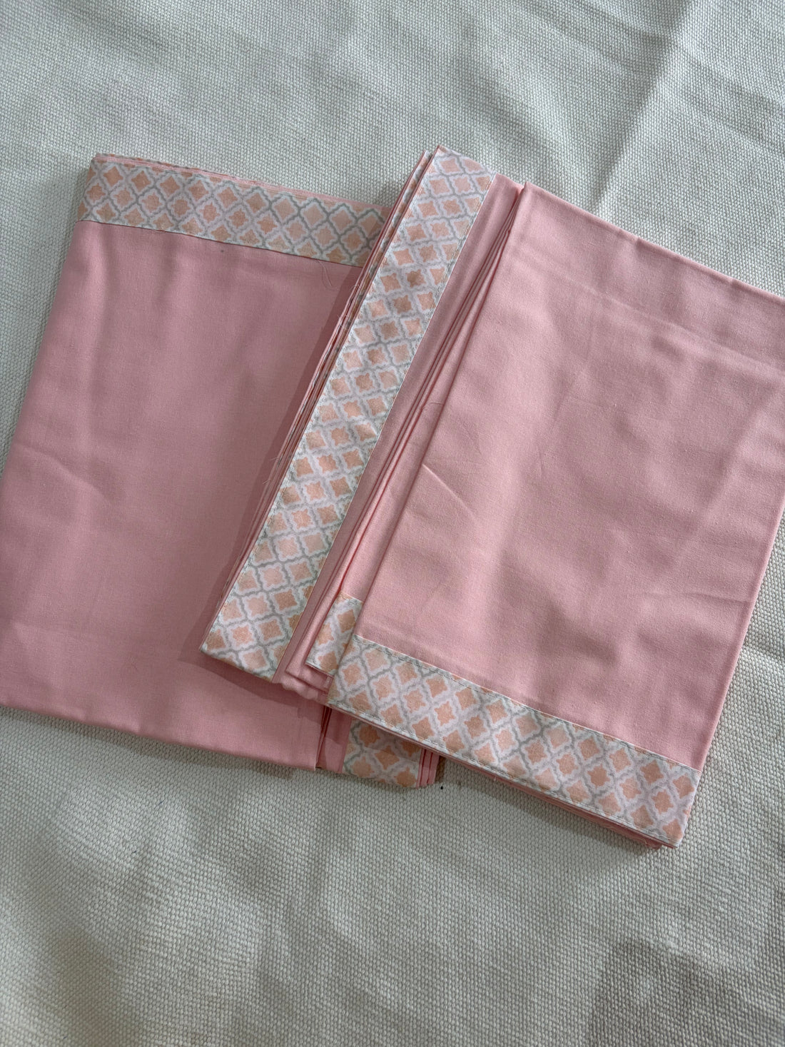 Blush Pink - Set of 2 plain Chadar / Single Layer Dohar
