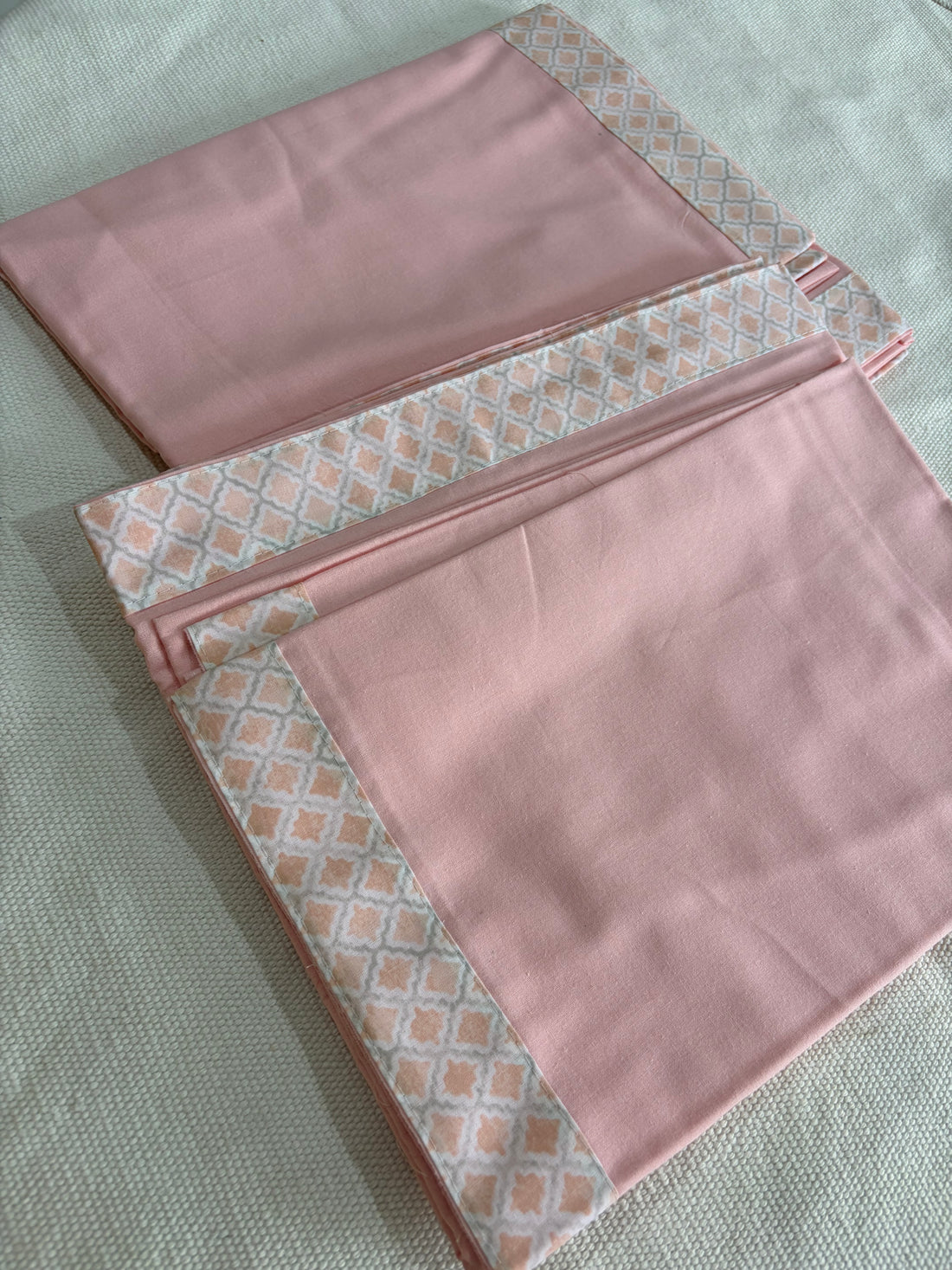 Blush Pink - Set of 2 plain Chadar / Single Layer Dohar
