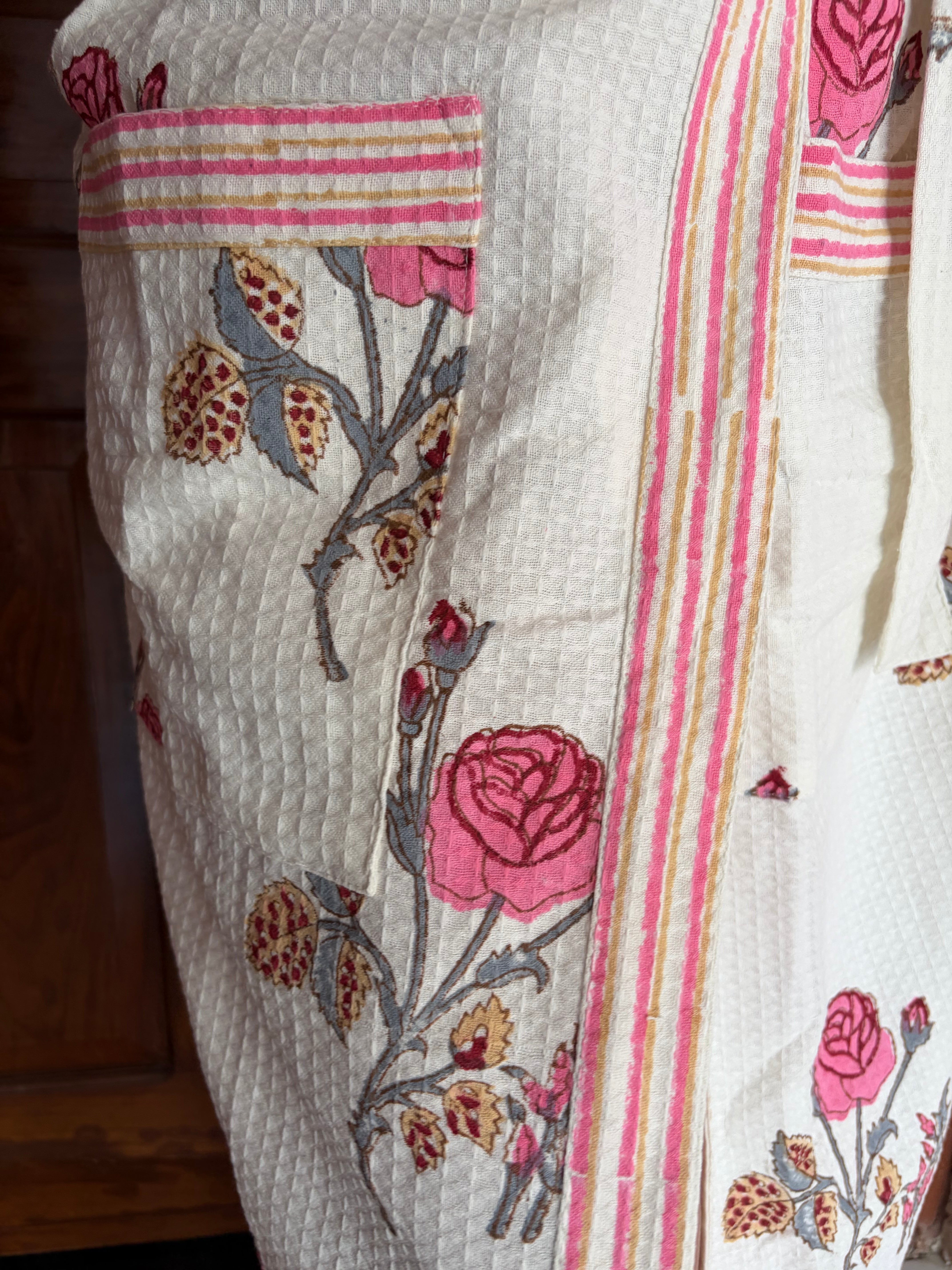 Pink Rose - Cotton Waffle women Bathrobe (Copy)
