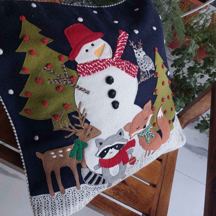 Christmas Snow Man - Single Cushion Cover The Cotton Stories