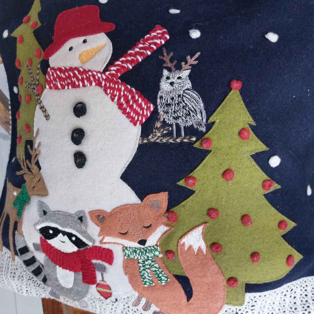 Christmas Snow Man - Single Cushion Cover The Cotton Stories
