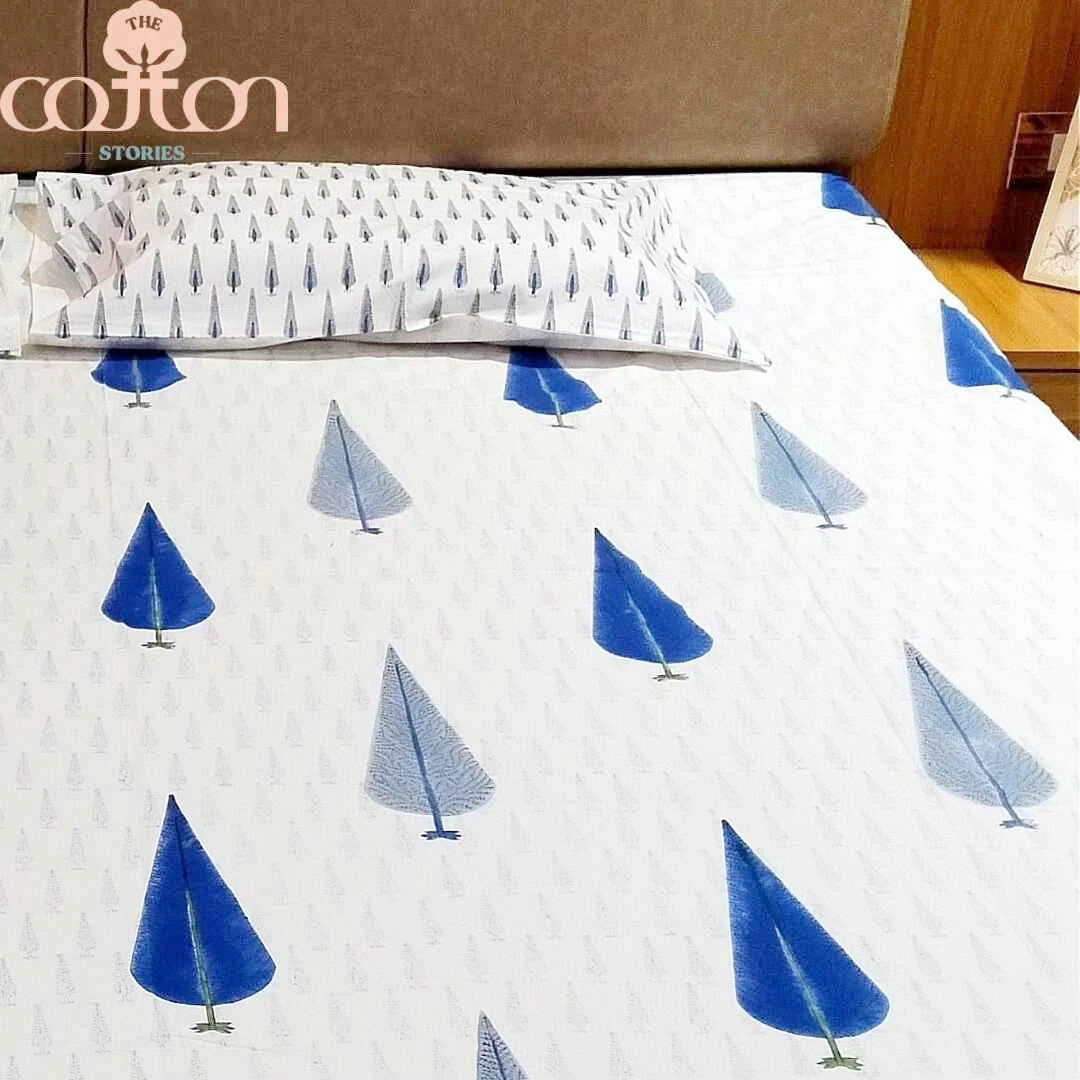 Cone Cypress - Percale Cotton Bedsheet Set The Cotton Stories