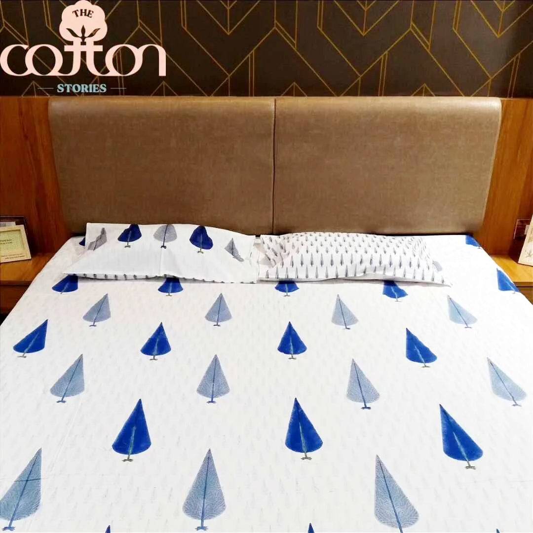 Cone Cypress - Percale Cotton Bedsheet Set The Cotton Stories