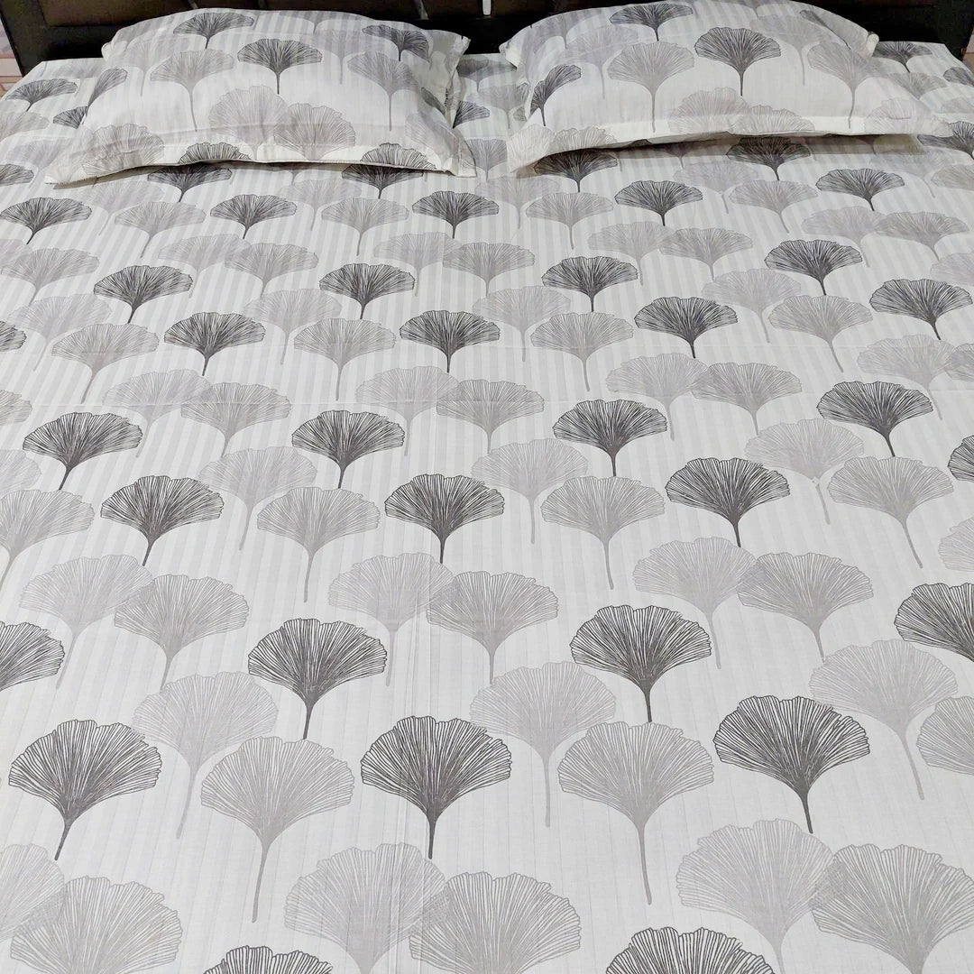 Grey Petal - 100% Pure Cotton Bedsheet Set The Cotton Stories