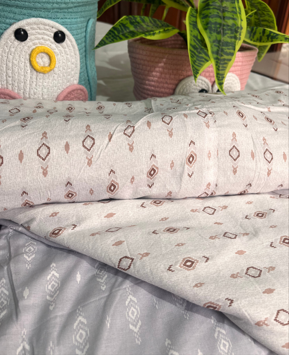 Minimal Print -  Reversible Muslin Cotton triple layer Dohar