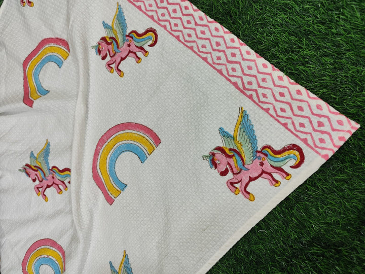 Rainbow Unicorn - Cotton Waffle Kids Towel