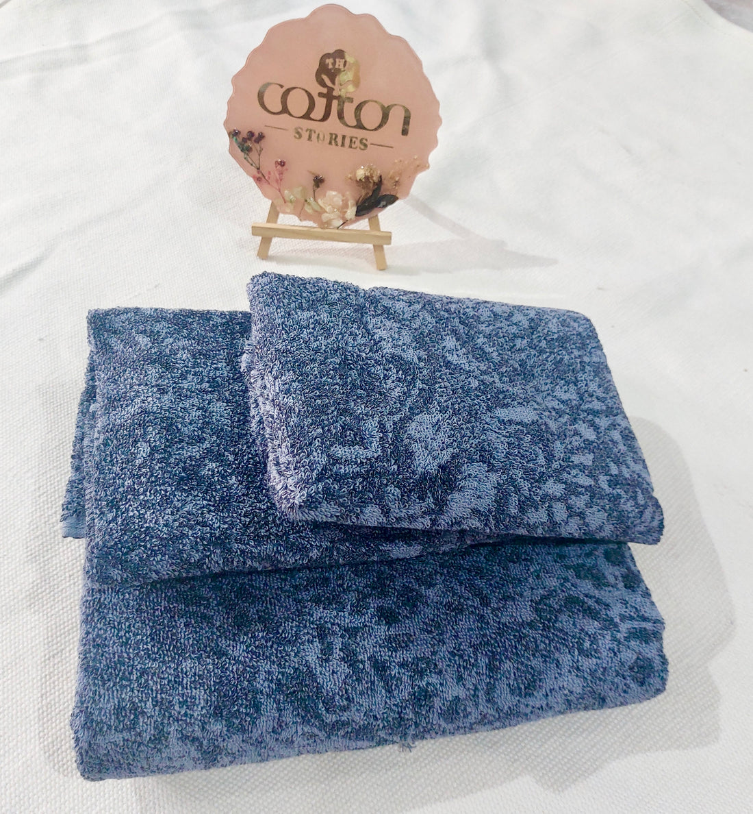 Classic Mood Indigo Cotton 525 GSM Towel Set   ( 1 Bath Towel + 2 Hand Towel )