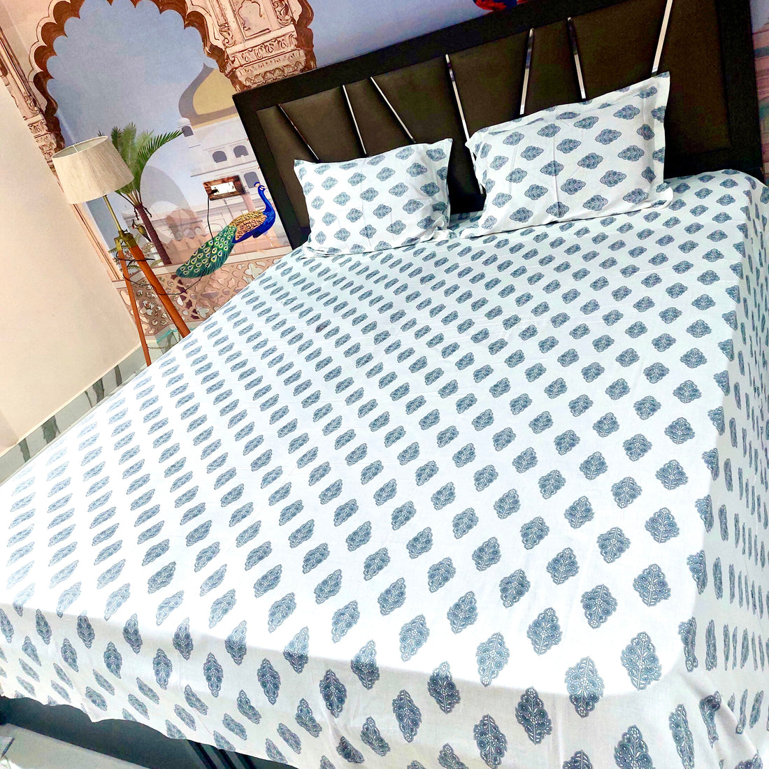 Mughal Motifs - 100% Pure Cotton Bedsheet Set