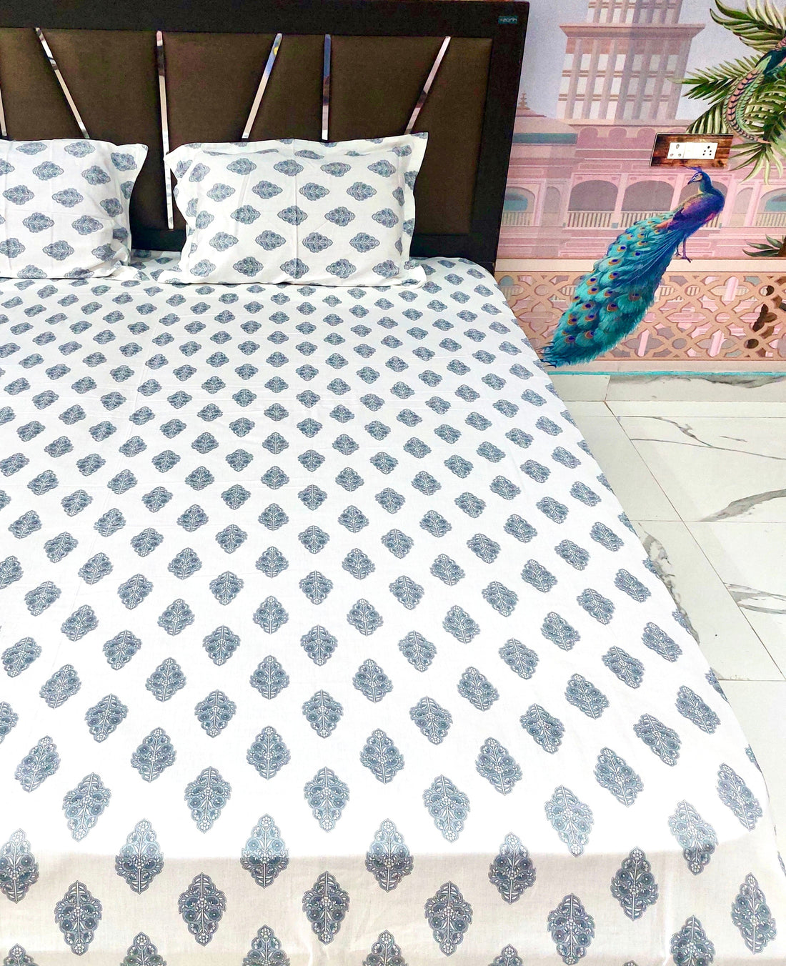 Mughal Motifs - 100% Pure Cotton Bedsheet Set