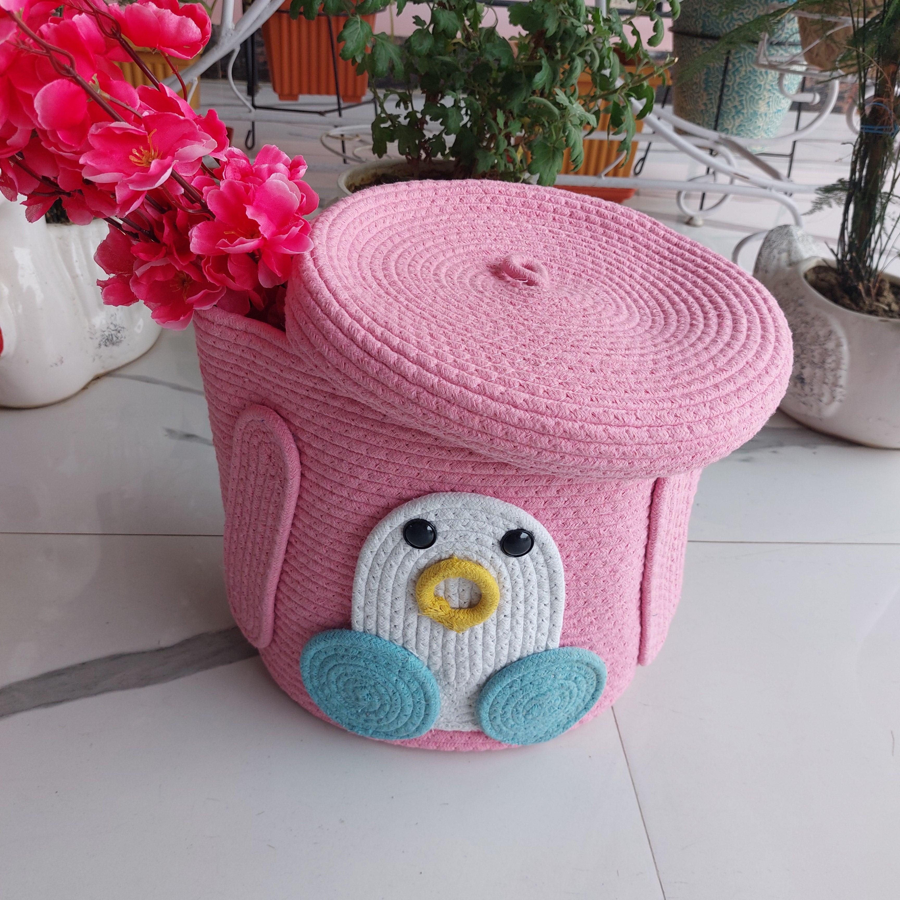 Oswald Penguin (Pink) - Multipurpose Storage Boxes The Cotton Stories