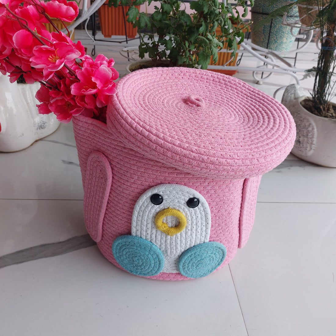 Oswald Penguin (Pink) - Multipurpose Storage Boxes The Cotton Stories