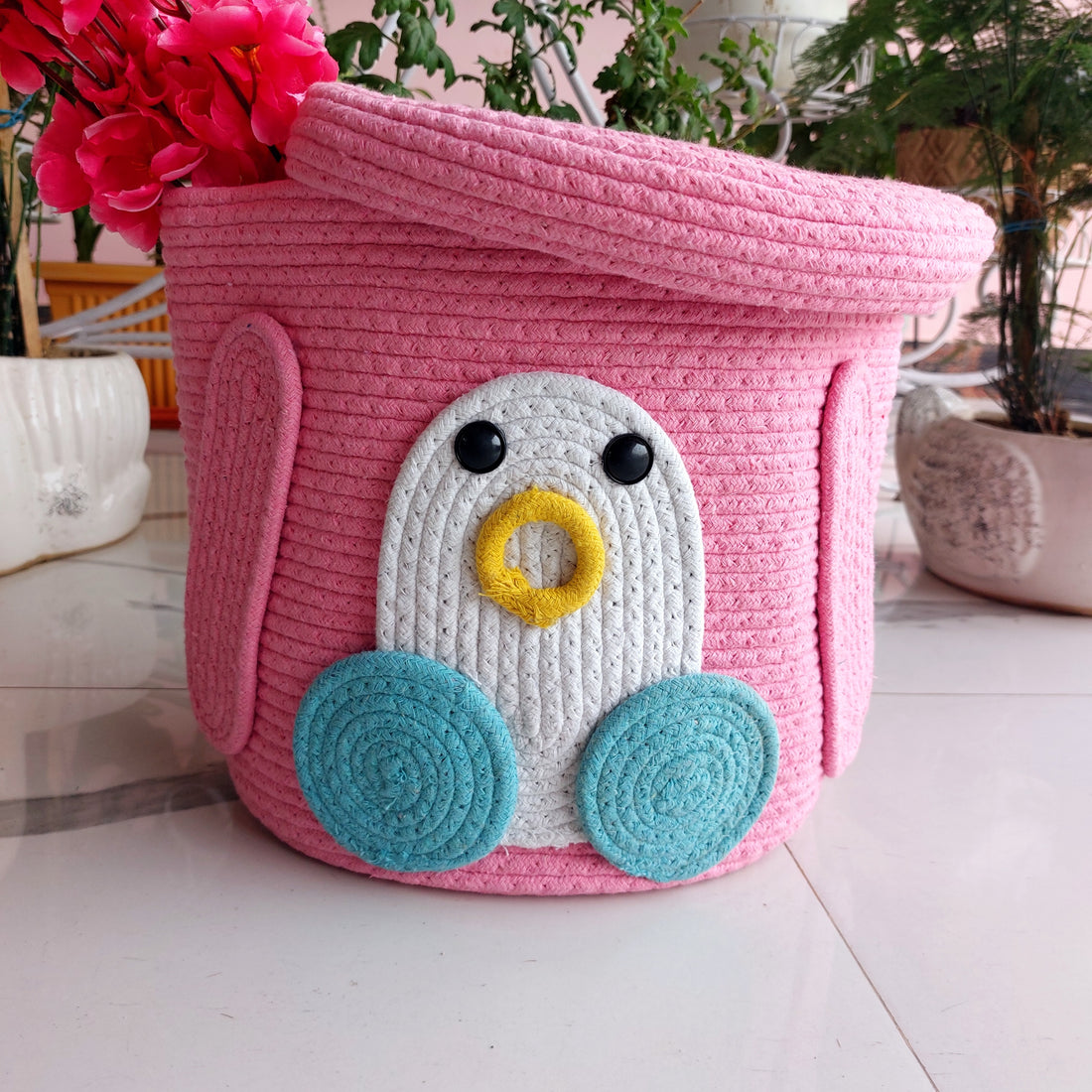 Oswald Penguin (Pink) - Multipurpose Storage Boxes The Cotton Stories