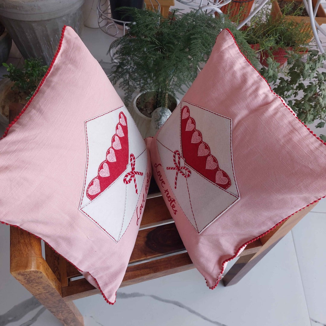 Love Notes - Set of 2 Cushion Cover The Cotton Stories