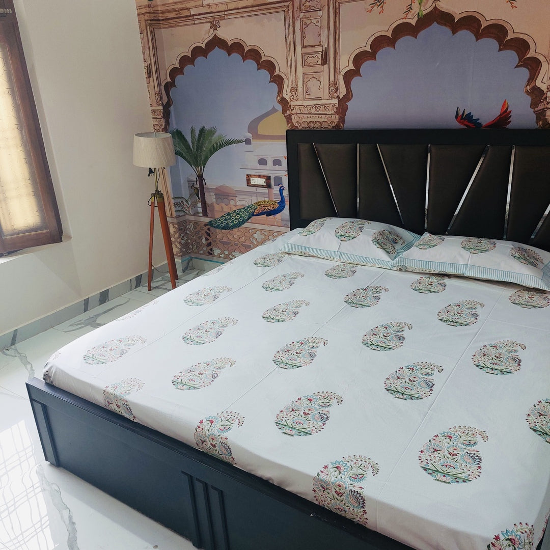 Paisley Dreams - Percale Cotton Bedsheet Set The Cotton Stories