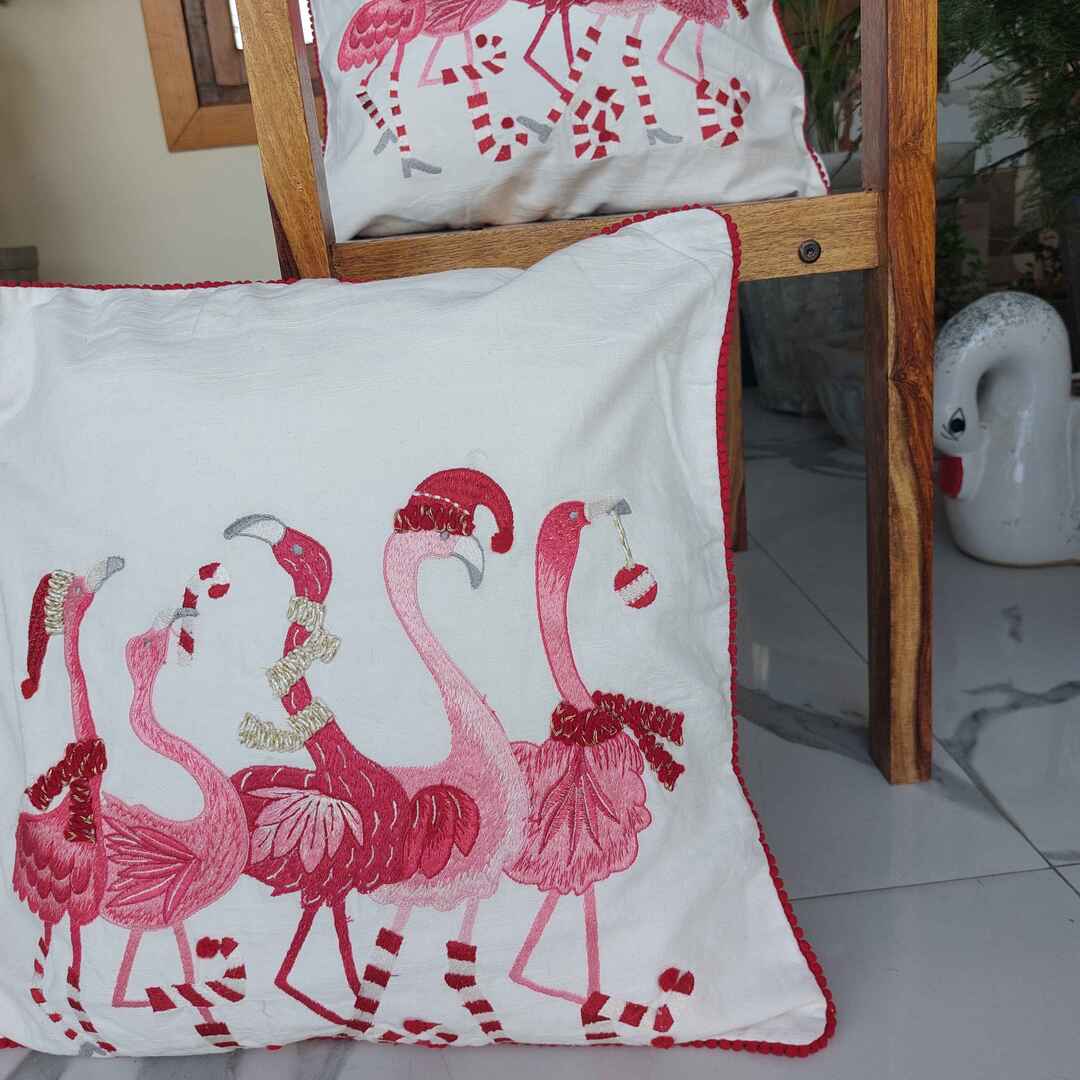 Pink flamingos - Set of 2 Cushion Cover The Cotton Stories