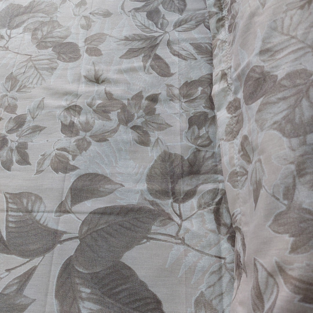 Leaf With Peach Begie - 100% Cotton Bedsheet Set The Cotton Stories