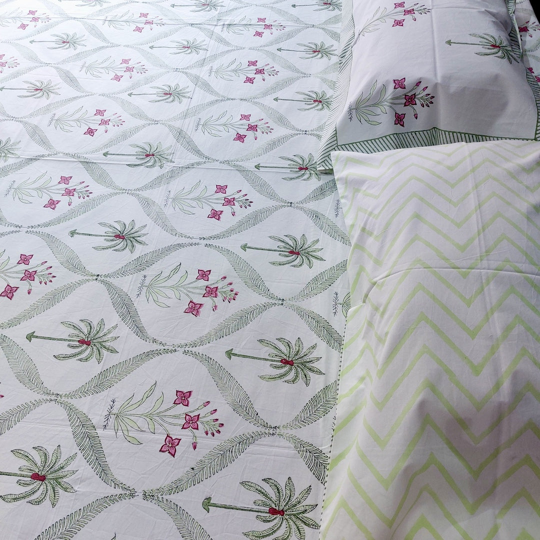 Tropical Bliss - Percale Cotton Bedsheet Set The Cotton Stories