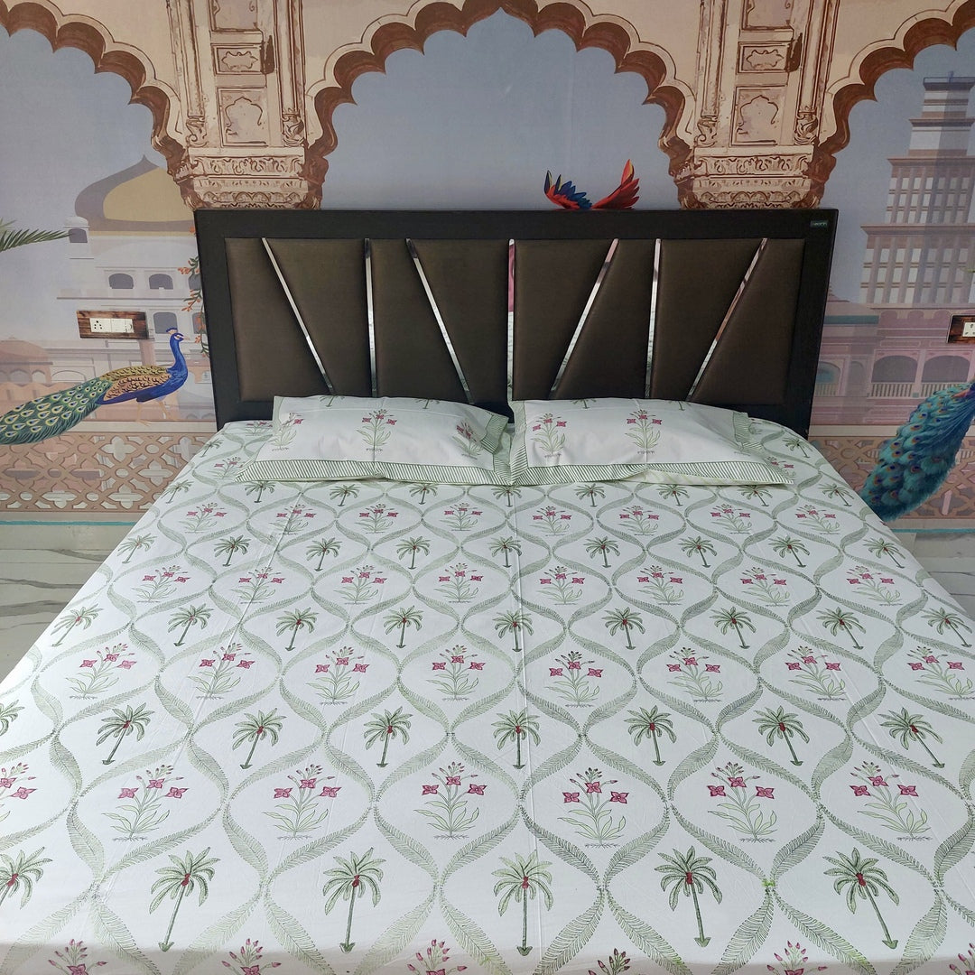 Tropical Bliss - Percale Cotton Bedsheet Set The Cotton Stories