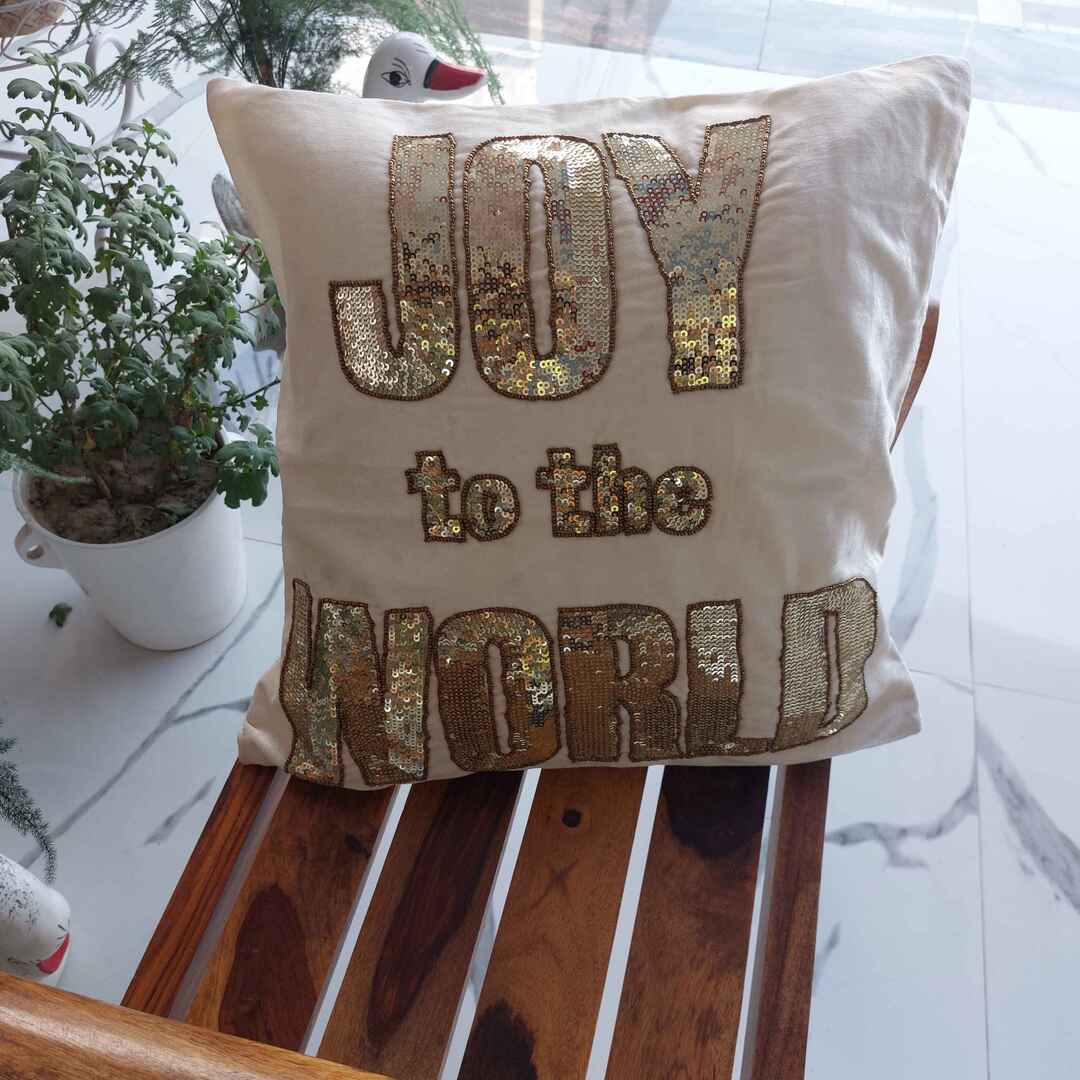 Joy to the World - Set of 2 Velvet Cushion Cover The Cotton Stories