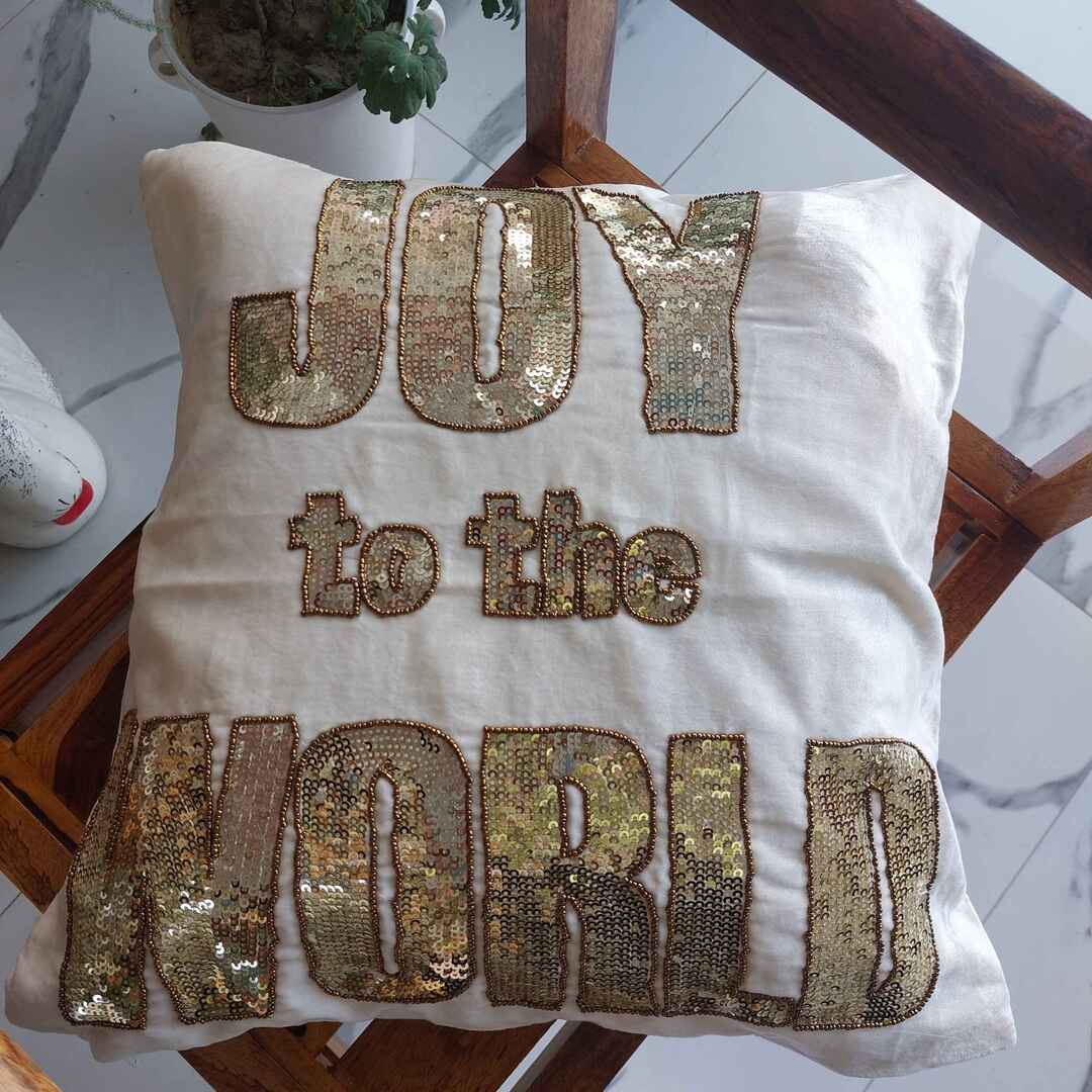 Joy to the World - Set of 2 Velvet Cushion Cover The Cotton Stories