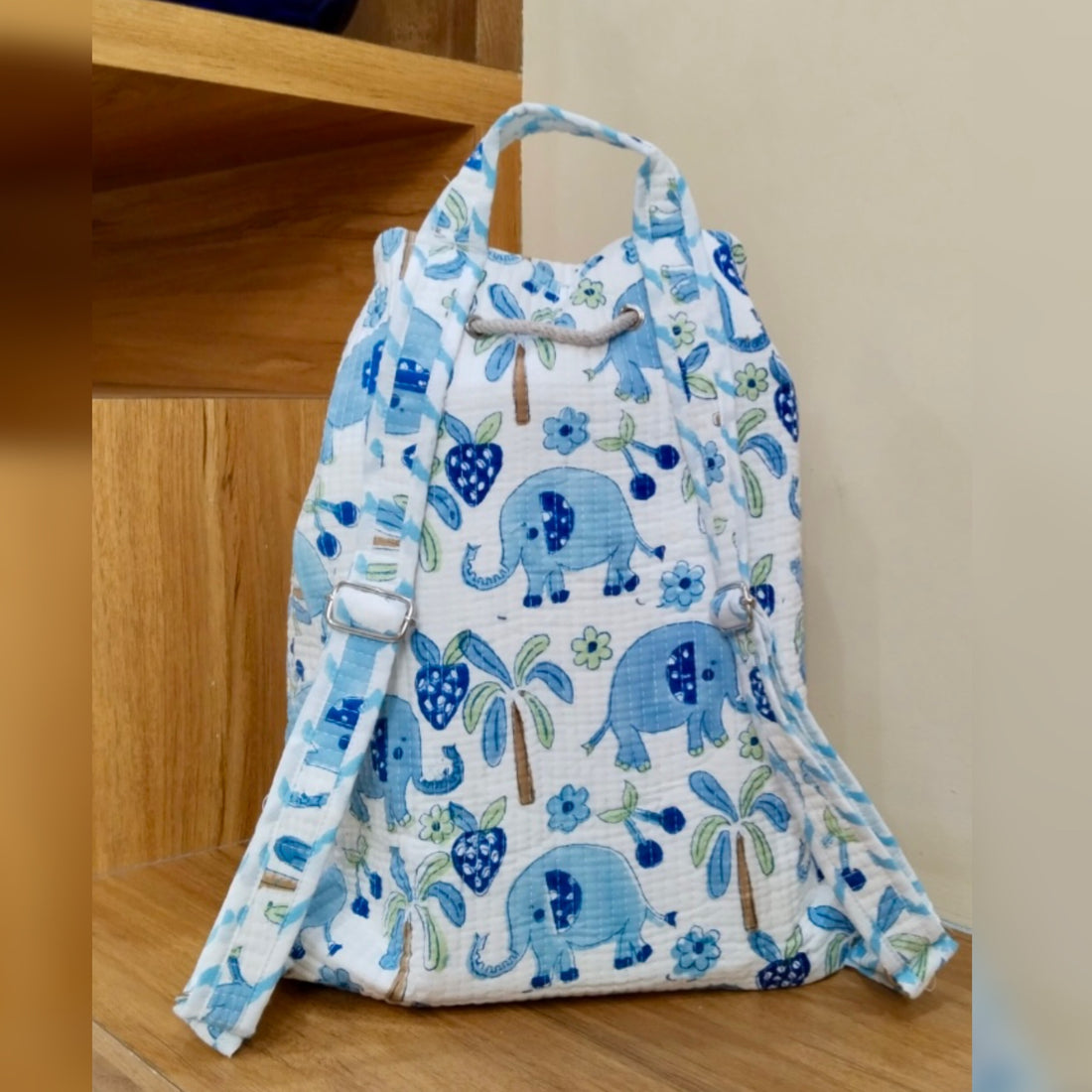 Blue Elephant Paradise - Cotton Kids Backpacks The Cotton Stories