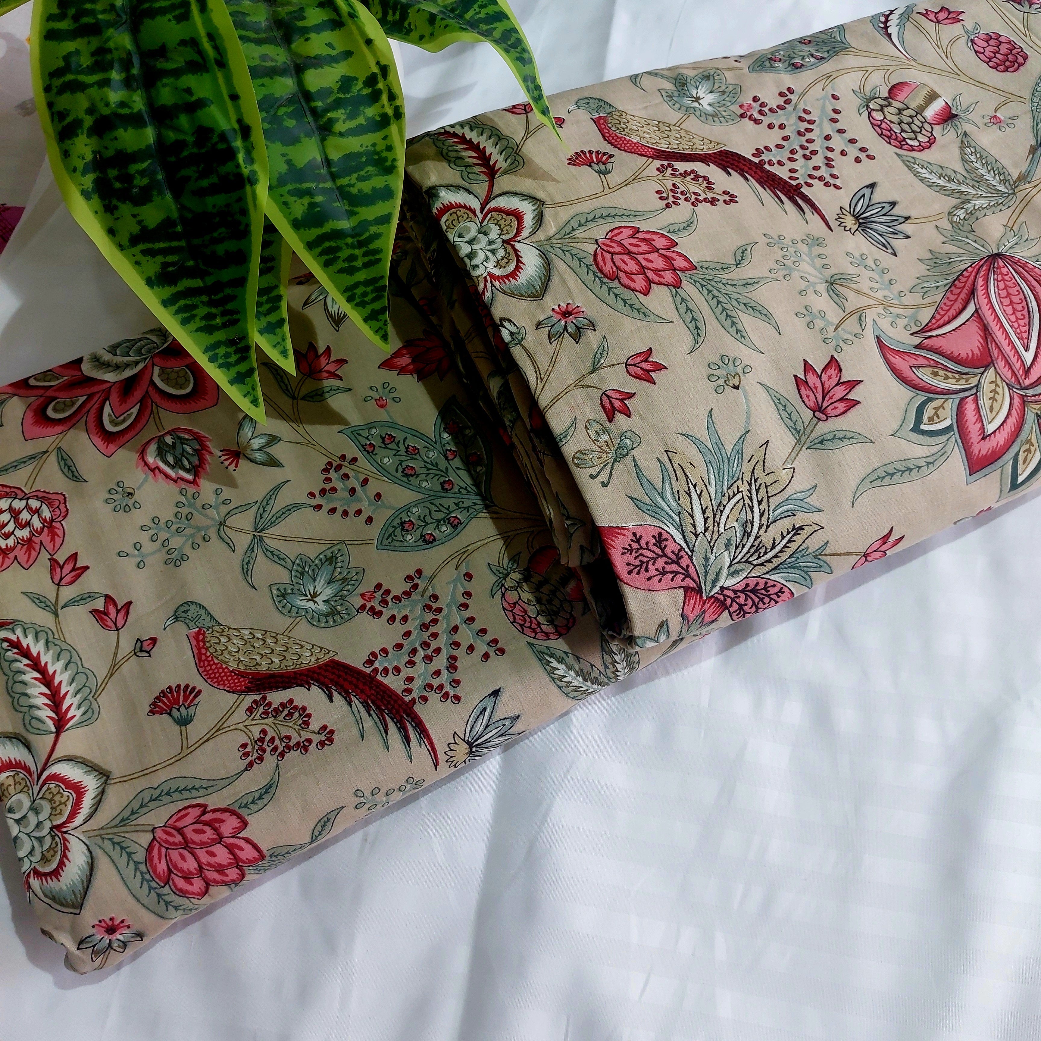 Birdie -  Set of 2 Mulmul Cotton triple layer Dohar