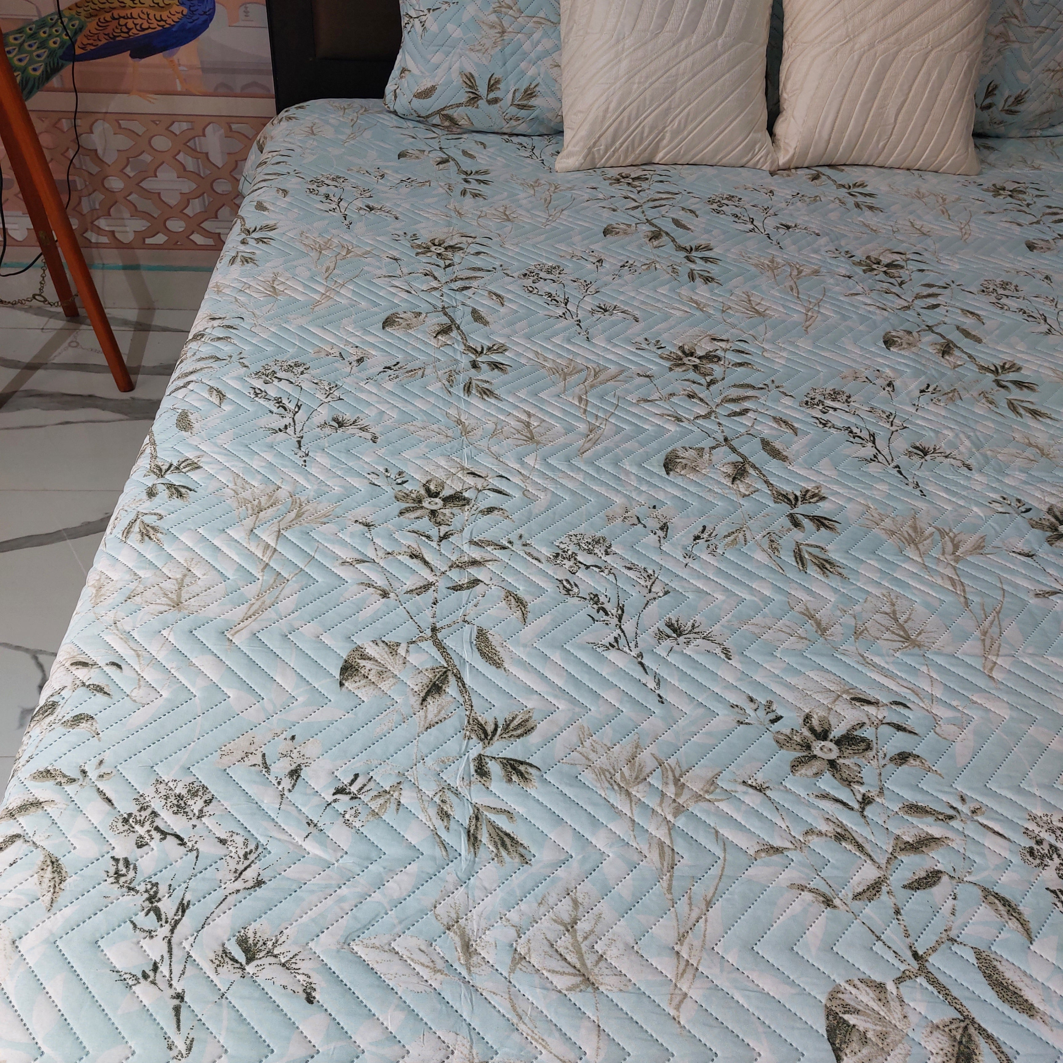 Azzuro - Cotton Quilted Bedcover Set