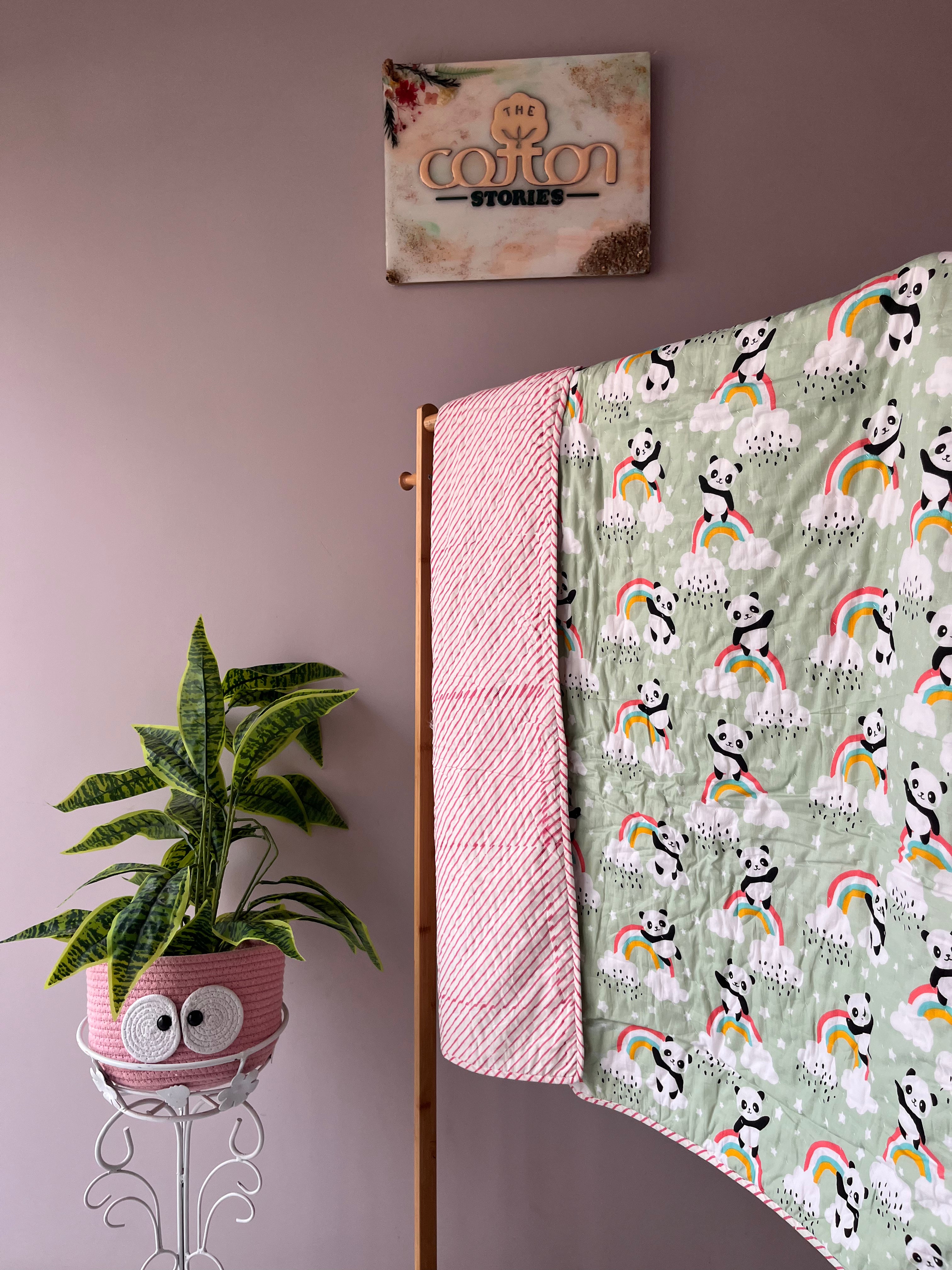 Rainbow Panda - Cotton Kids Quilts
