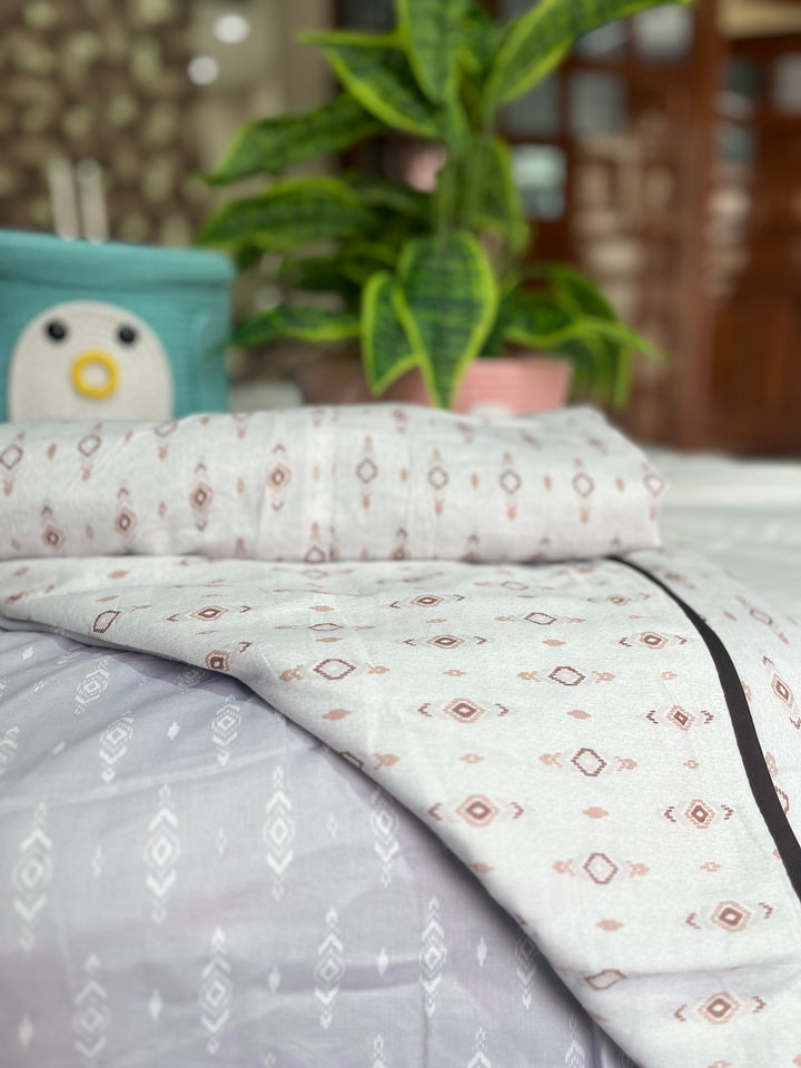 Minimal Print -  Reversible Muslin Cotton triple layer Dohar