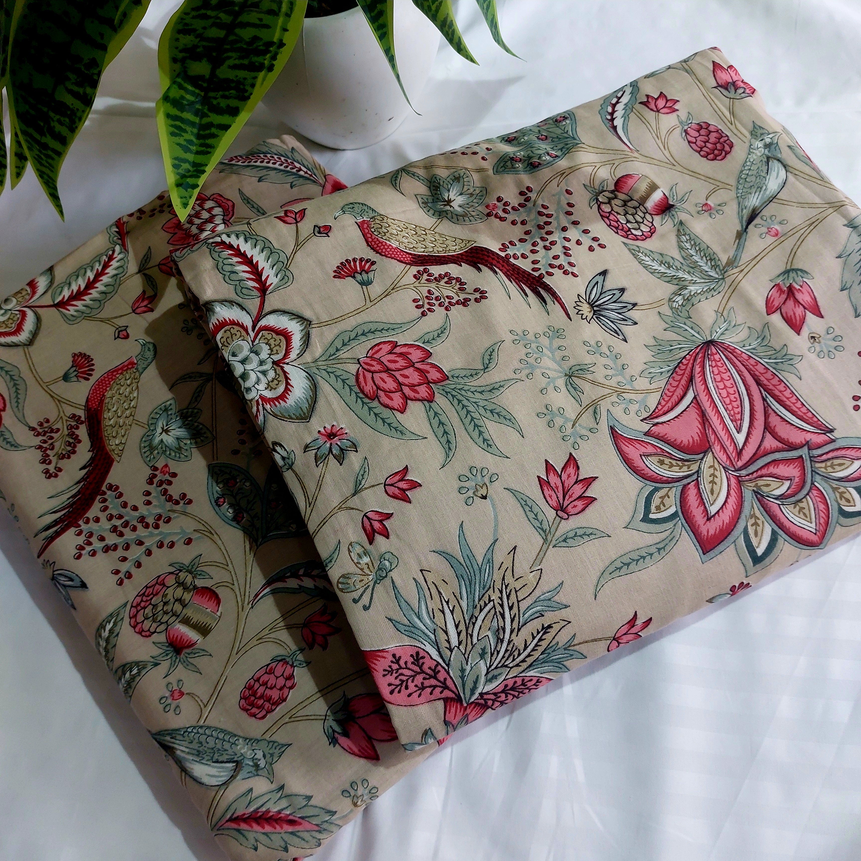 Birdie -  Set of 2 Mulmul Cotton triple layer Dohar