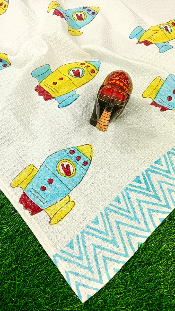 Spacecraft - Cotton Waffle Kids Towel The Cotton Stories